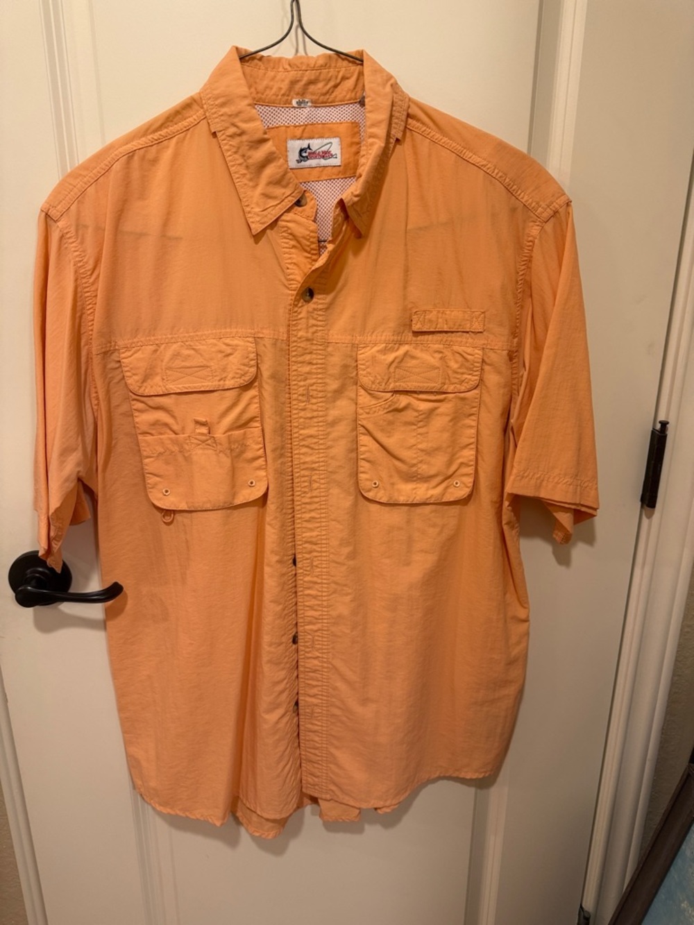 Columbia Men’s Short-Sleeve Button-Down Shirt — Peach